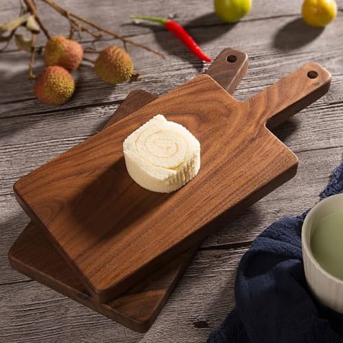 Set de 10 Tablas de Cortar de Madera de Acacia con Mango, 40x19.5 cm, Tablas Rectangulares para Cocina miniatura 4
