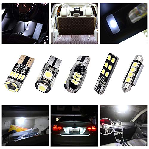 image for Justech 22PCs Can-Bus Error Free LED SMD Bulbs Kit Set Spare Parts for