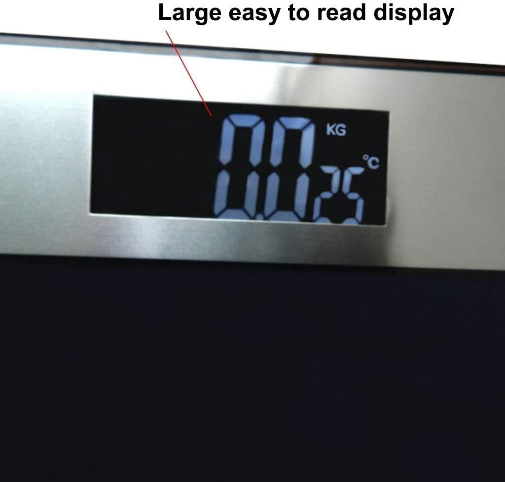 Wysoka precyzja cyfrowa waga łazienkowa z ultra szeroką platformą i czytelnym podświetlanym wyświetlaczem LCD, 400 funtów