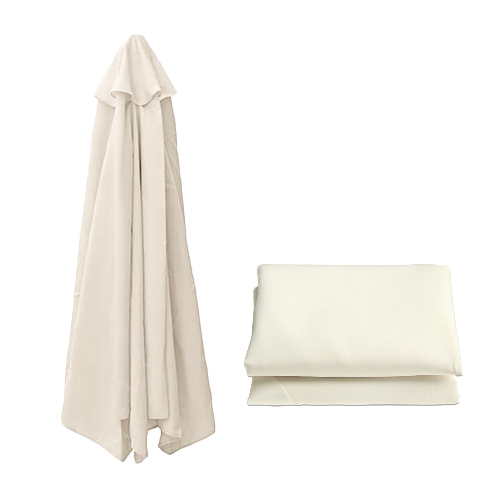 ILiemao Telo di Ricambio per Ombrellone da Giardino 8 Stecche/6 Stecche 3.5/3.0/3.30/2.7/2.5/2.30m Copertura Esterno Baldacchino Solo Tettuccio Impermeabile(Beige Bianco,8 Ribs 4.0m