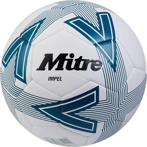 Mitre Impel L30P Fußball | Extrem trsapazierfähig | formbeständig Fußball, Weiß/Grün, 4