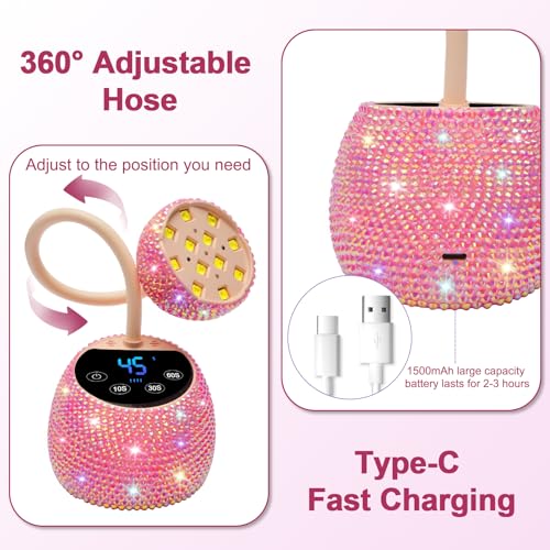 Image of CGBE UV LED Nail Lamp, 36W Mini Cordless Flash Cure Nail Lamp for Gel Nails