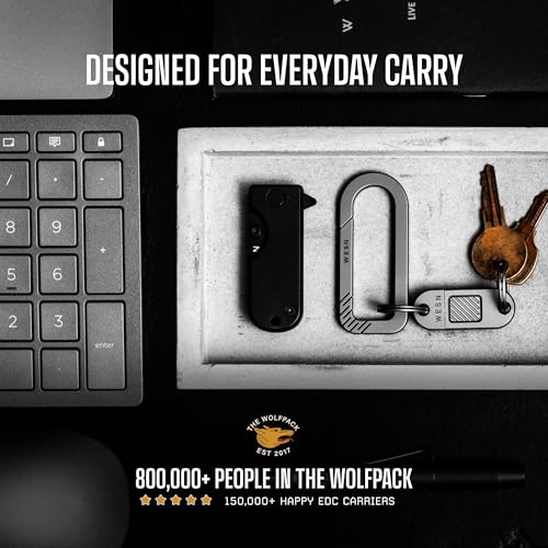 Image of WESN Microblade Premium Folding Pocket Knife - 1.5 inch D2 Steel Blade, Compact Titanium EDC Knife with G10 Handle, Manual Thumb Stud, Deep Carry Clip - Lightweight Everyday Carry (Blacked Out)