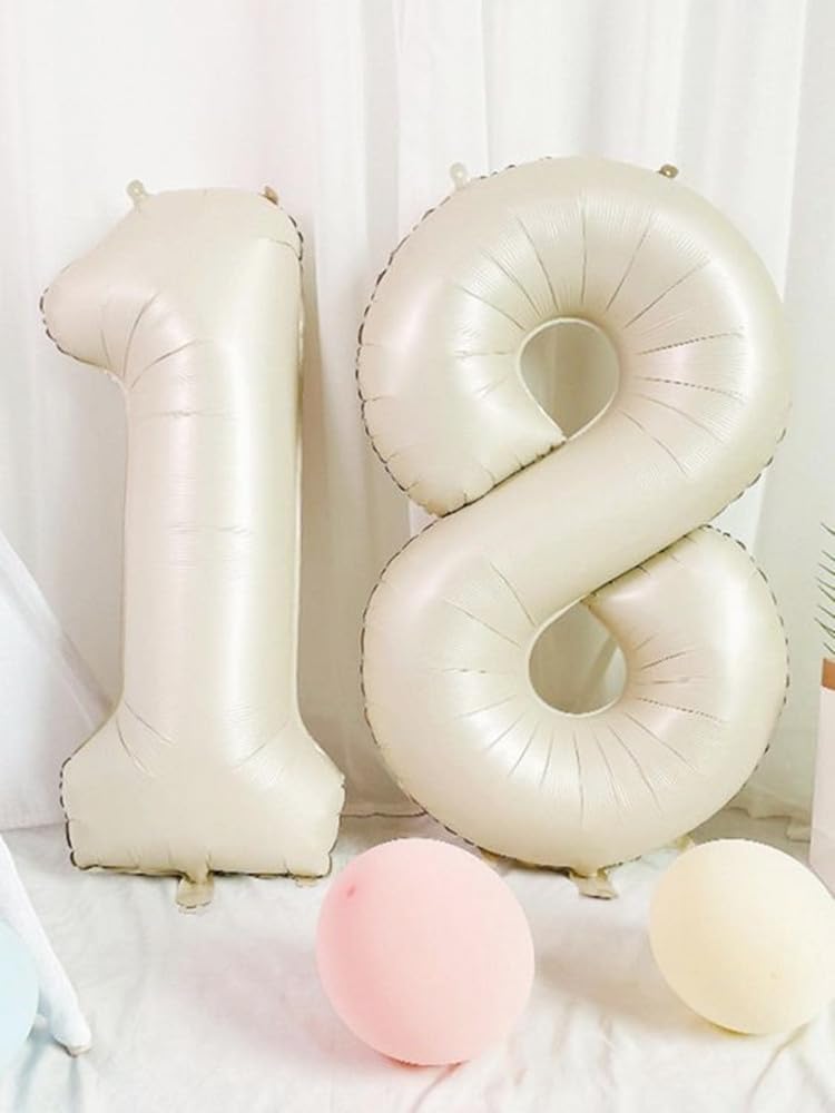 DUXUANT,Giant Cream White 49 Balloon Numbers - 40 Inch
