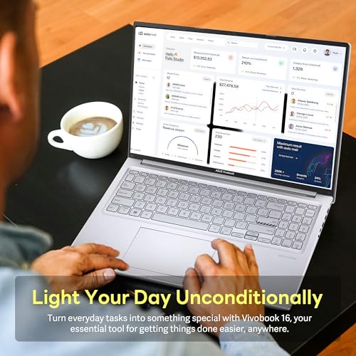 Image of ASUS Vivobook 16 inch WUXGA Laptop, Intel Core i9-13900H, 16GB RAM, 1.5TB Storage (512GB SSD+1TB Docking Station Set), Intel Iris Xe Graphics, Backlit Keyboard, Fingerprint Reader, Windows 11, Silver