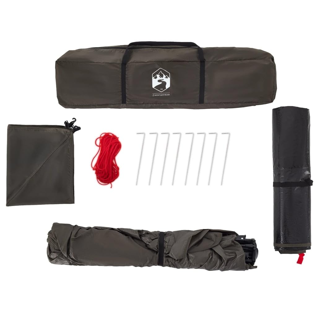 Homgoday Tente de pêche 4 personnes Vert olive Quick Release