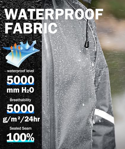SWISSWELL Men's Rain Suit Waterproof Lightweight Hooded Reflective Rain Gear for Golf, Hiking, Travel, Running2