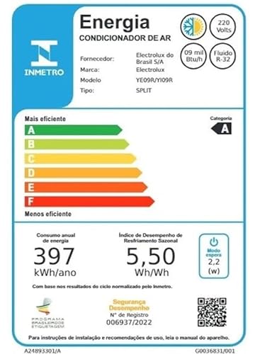 Ar-Condicionado Electrolux Split 9.000 BTUs Color Adapt Quente/Frio com Wi-fi (YI09R/YE09R) 220V