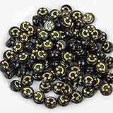 KIZAMI 100pcs 10 mm Redondo Transparente artesanía acrílico sonreza de la Cara de la Sonrisa, Coloridas Cuentas de Emoji para Joyas de Pulsera de Bricolaje, Manualidades para niños
