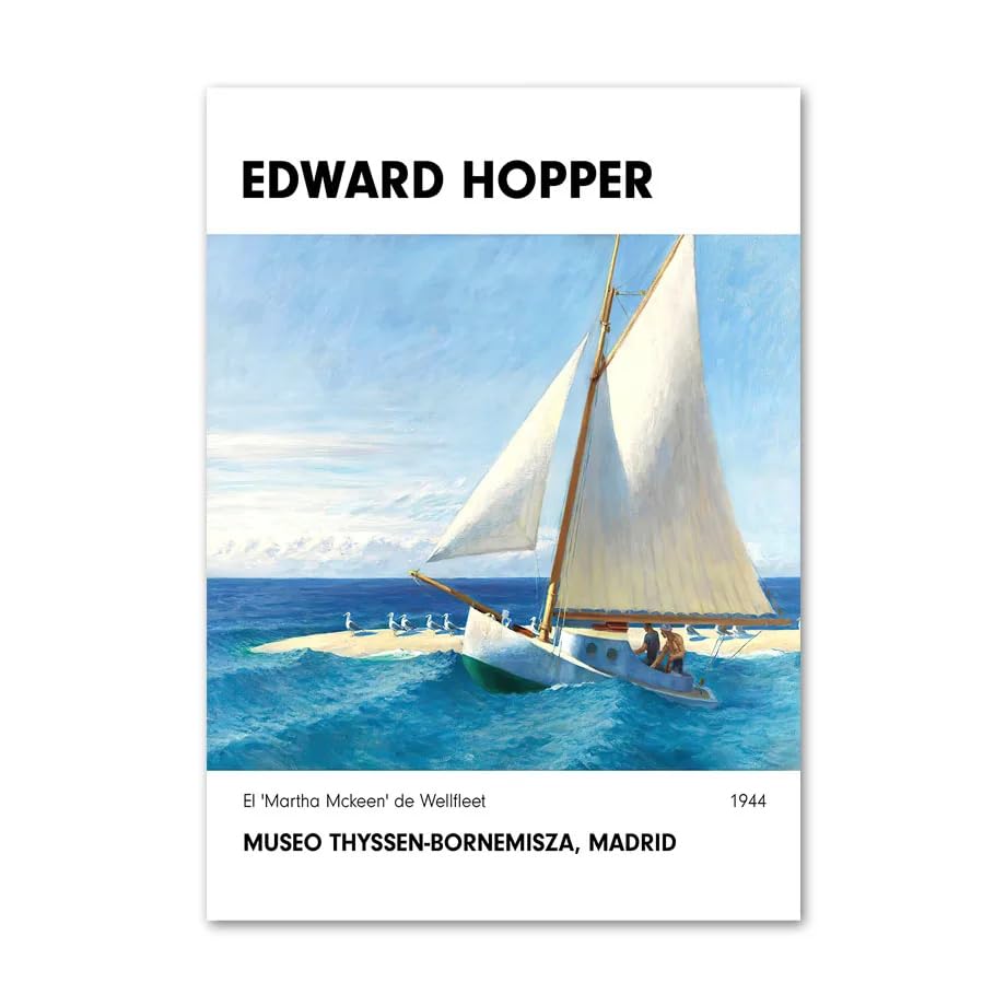 Toile Edward Hopper affiche exposition pour habiller un mur vide