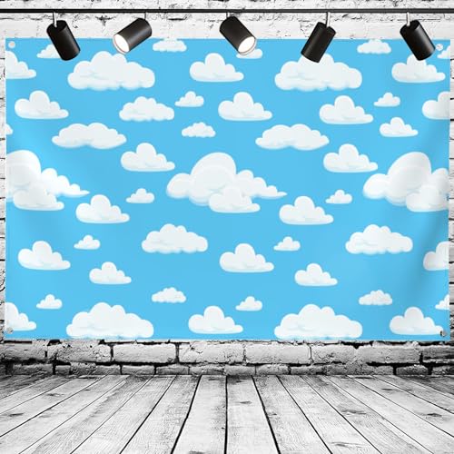 Baby shower anniversaire photographie de fond nuages et douceur azur