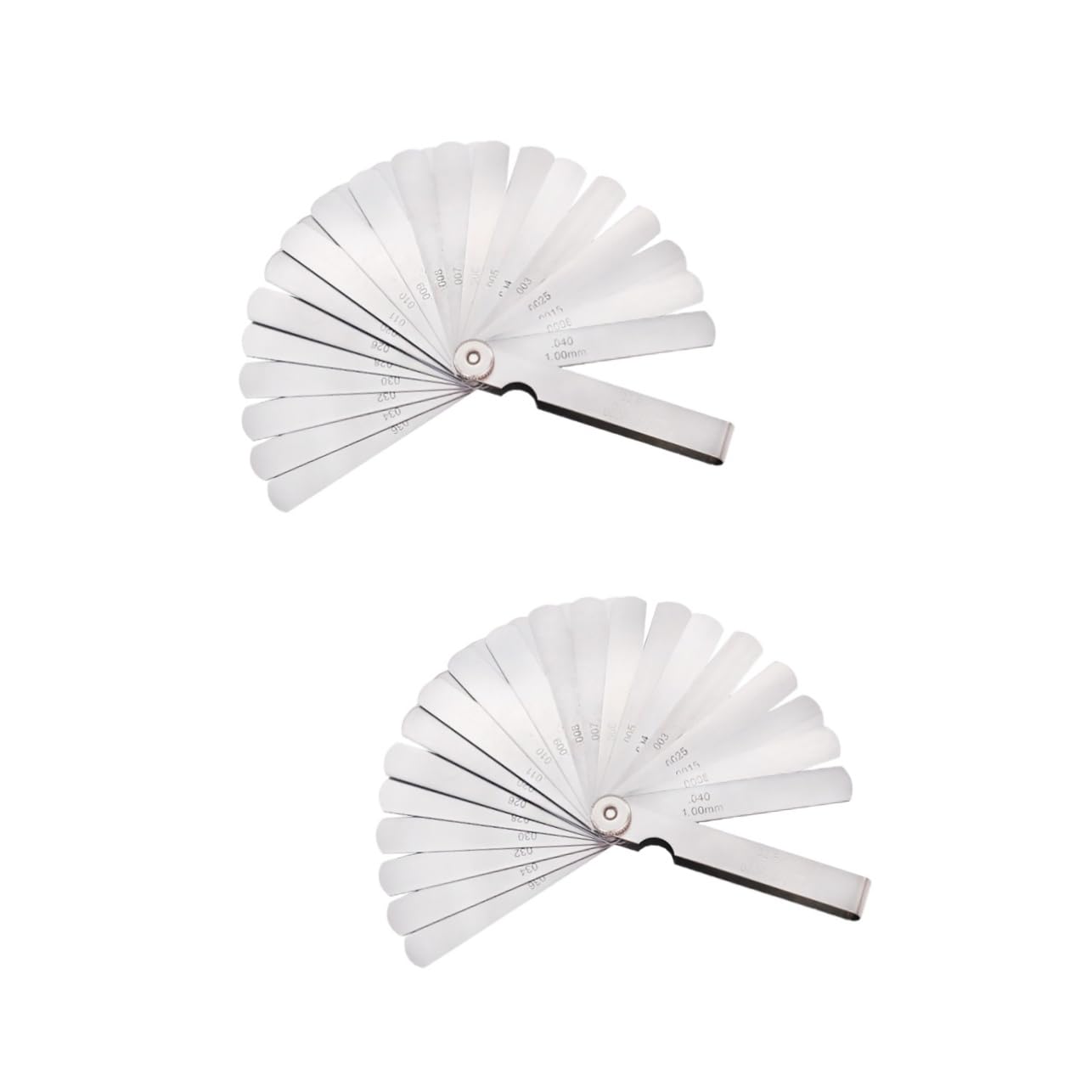 PRETYZOOM 2pcs Stainless Steel 32 Blades Feeler Gauge Mil Thickness Gauge Precision Measuring Gap Tool Ruler
