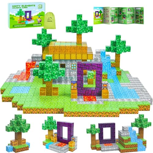 Image of Kid Odyssey Magnetic Blocks - Mine Magnet Portal World Set, Building Toys for Boys & Girls, Montessori Toys Gifts for 3+ Kids