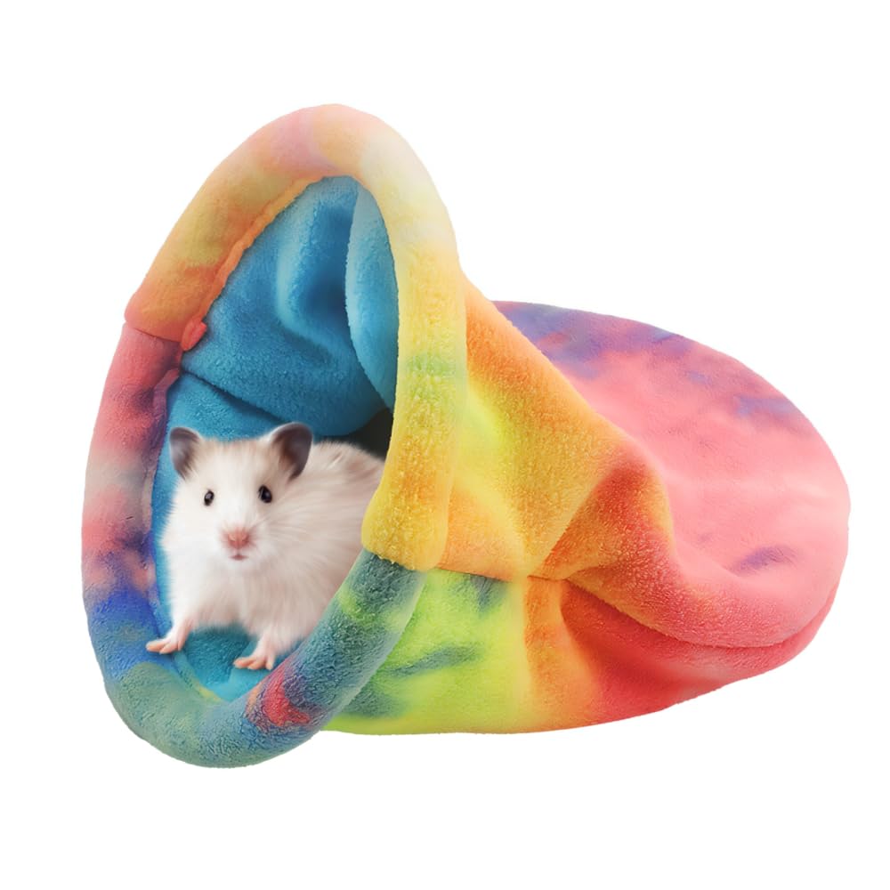DONGKER Igel-Kuschelsack, Weicher Polarfleece Hamster Schlafsack, Winter Warmes Nest für Meerschweinchen, Guinea, Ratte, Chinchilla, Frettchen, Hase, Kaninchen Haustier