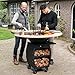 BBQ Plancha Grill Companero 2.0 XXL Blackline Schwarz mit Holzrand 80x80x112,5 cm Grillring feuerring feuerschale mit feuerplatte komplett grilltonne feuerkorb platte feuerstelle Feuerschalen