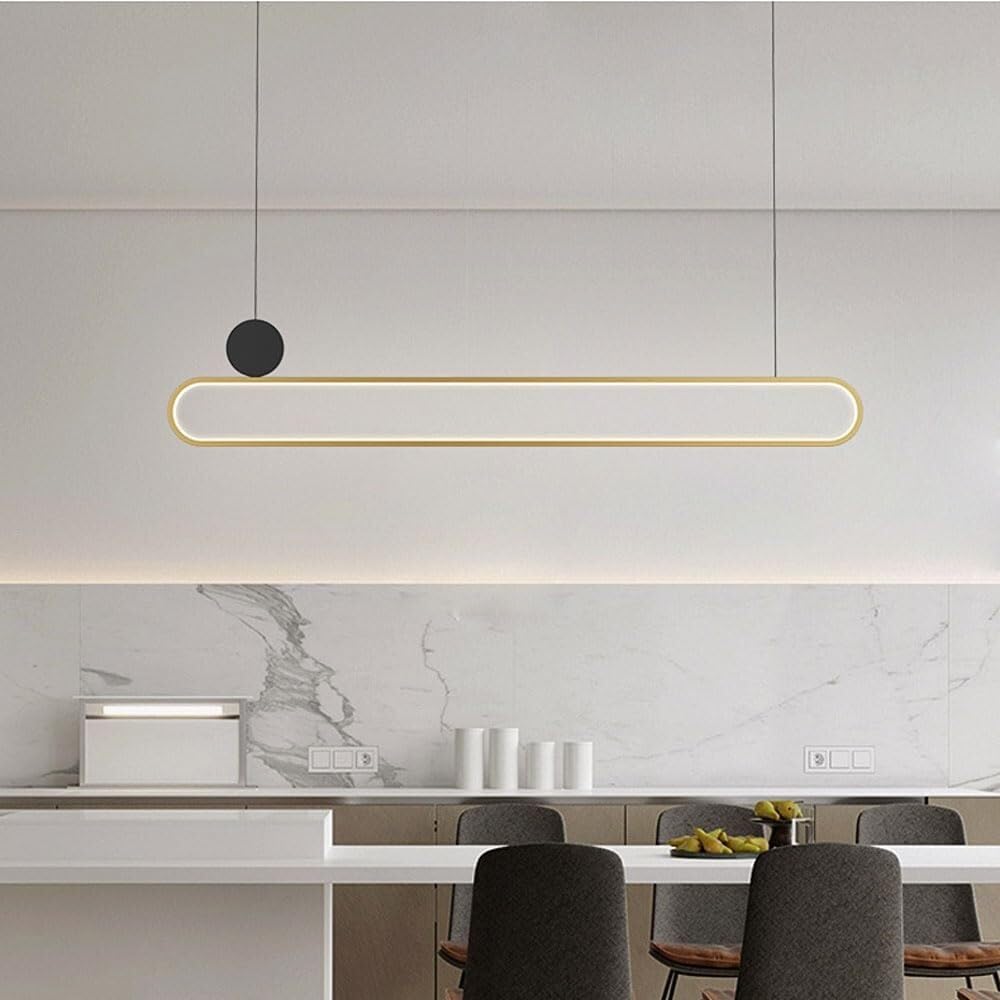 Moderna Illuminazione a Sospensione Circolare a LED dimmerabile lineare a LED in Acrilico, Tavolo da Pranzo Contemporaneo, Ingresso, Isola della Cucina con Luce a Sospensione remota
