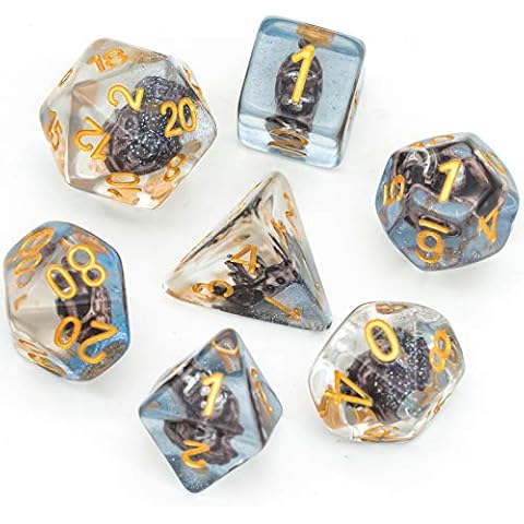 cusdie Polyhedral DND Dice Set Resin Dice Filled Dice for Dungeons and Dragons Role Playing Game(RPG),MTG,Pathfinder,Table Game,Board Games (Sailboat) Cover