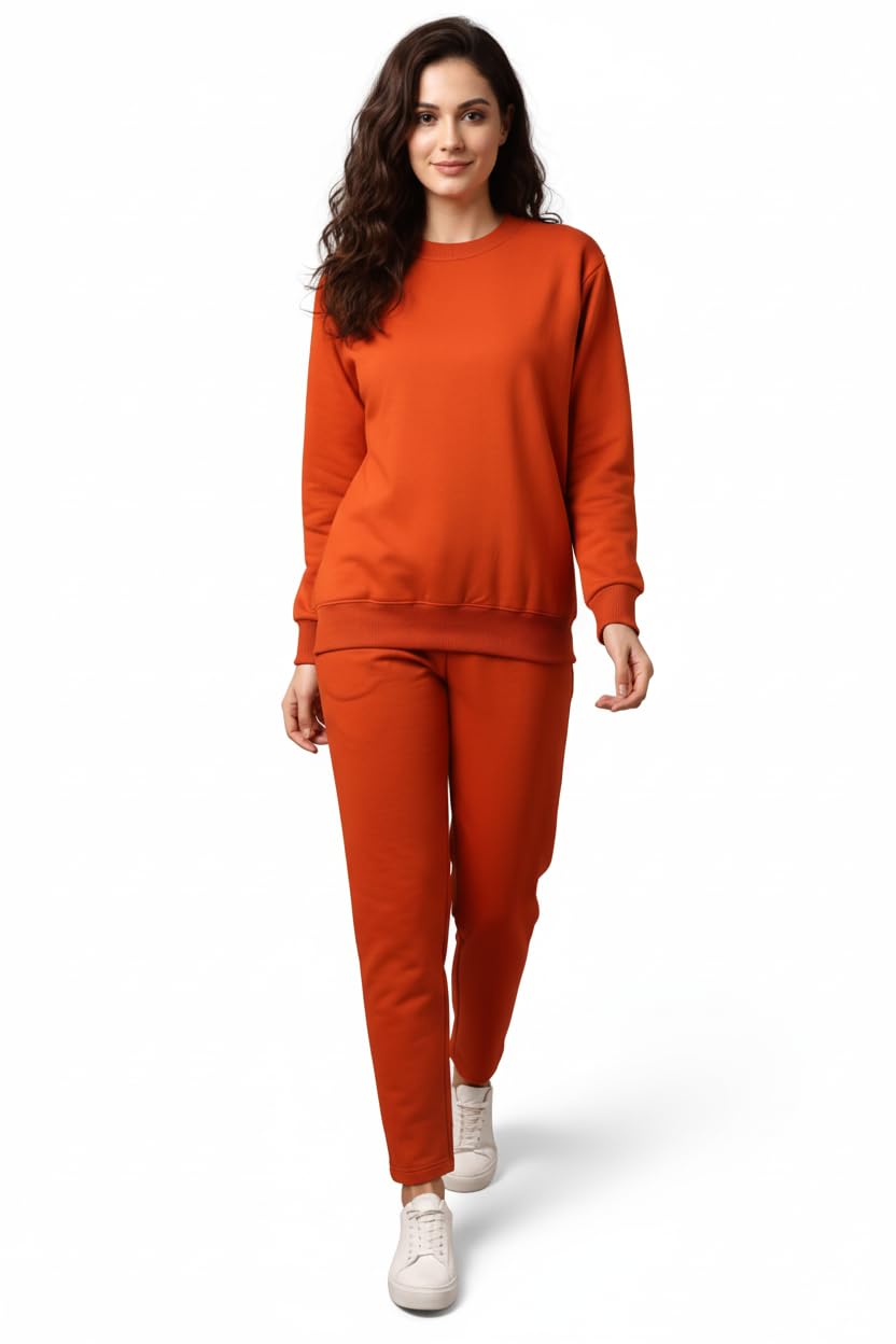 Solid Track Suit for Women | Warm Fleece Tracksuit Set | Full Sleeve Sweatshirt And Trackpant-M5184-image-10