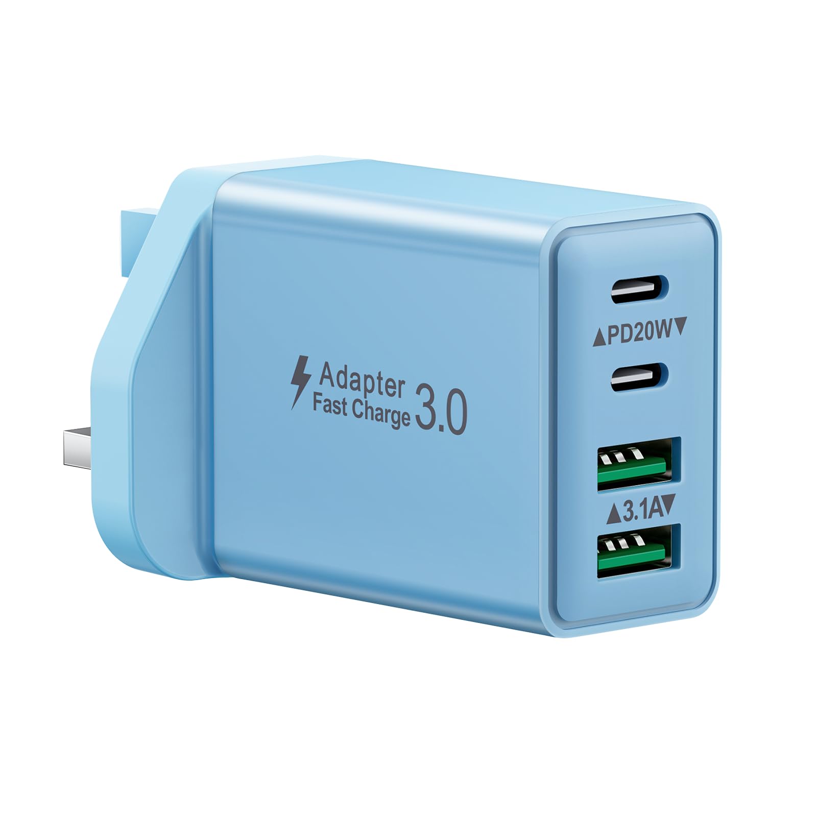 USB C Plug Fast Charge, 40W Multi USB Plug UK Fast Charger Plug 4-Port Dual Port 20W USBC Power Adapter+QC Wall Charger Head Type C Charging Plug for iPhone 17 16 15 14 13 12 11 Pro Max,iPad,Samsung — view 8