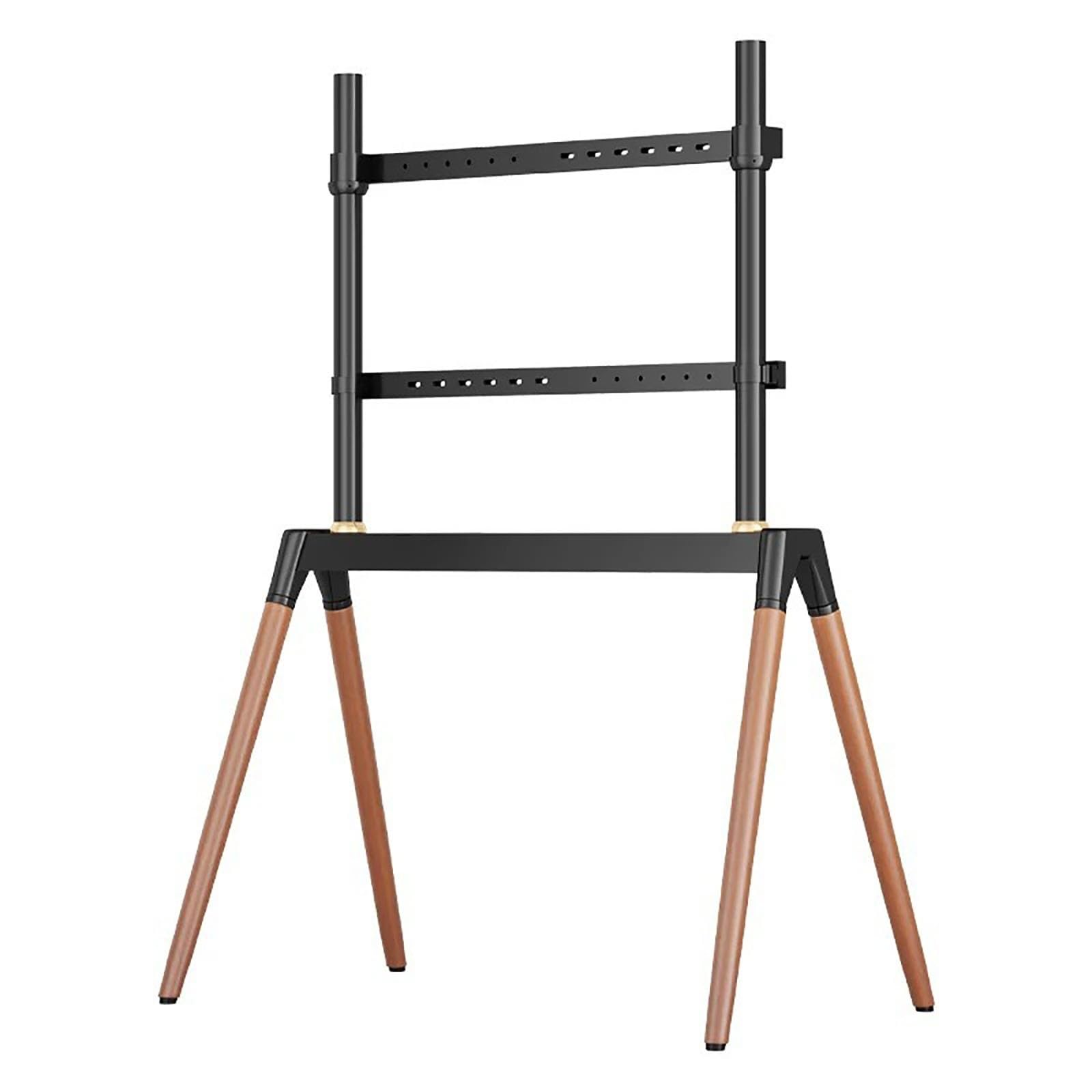 Soporte de TV para Pantallas Planas Curvas LCD/LED de 55 a 86 Pulgadas, soporta hasta 88,1 Libras, Soporte de Suelo Ajustable para TV con gestión de Cables, Resistente 4 Patas (Negro)