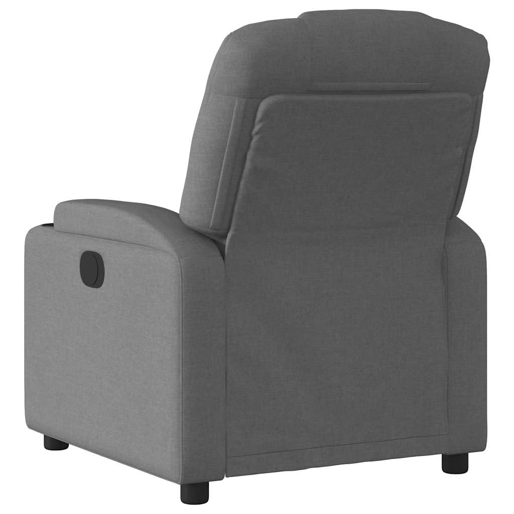Poltrona relax elettrica in tessuto grigio scuro con imbottitura, poggiapiedi e braccioli, 74 x 88 x 97 cm, poltrona TV per soggiorno, angolo lettura, ufficio e camera degli ospiti, con