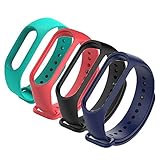 4Pack Compatible with Xiaomi Mi Band 3 Mi 4 Bracelet, Silicon Sport Replacement Strap Wristband Accessories Colorful Mi Band 3 Accessories