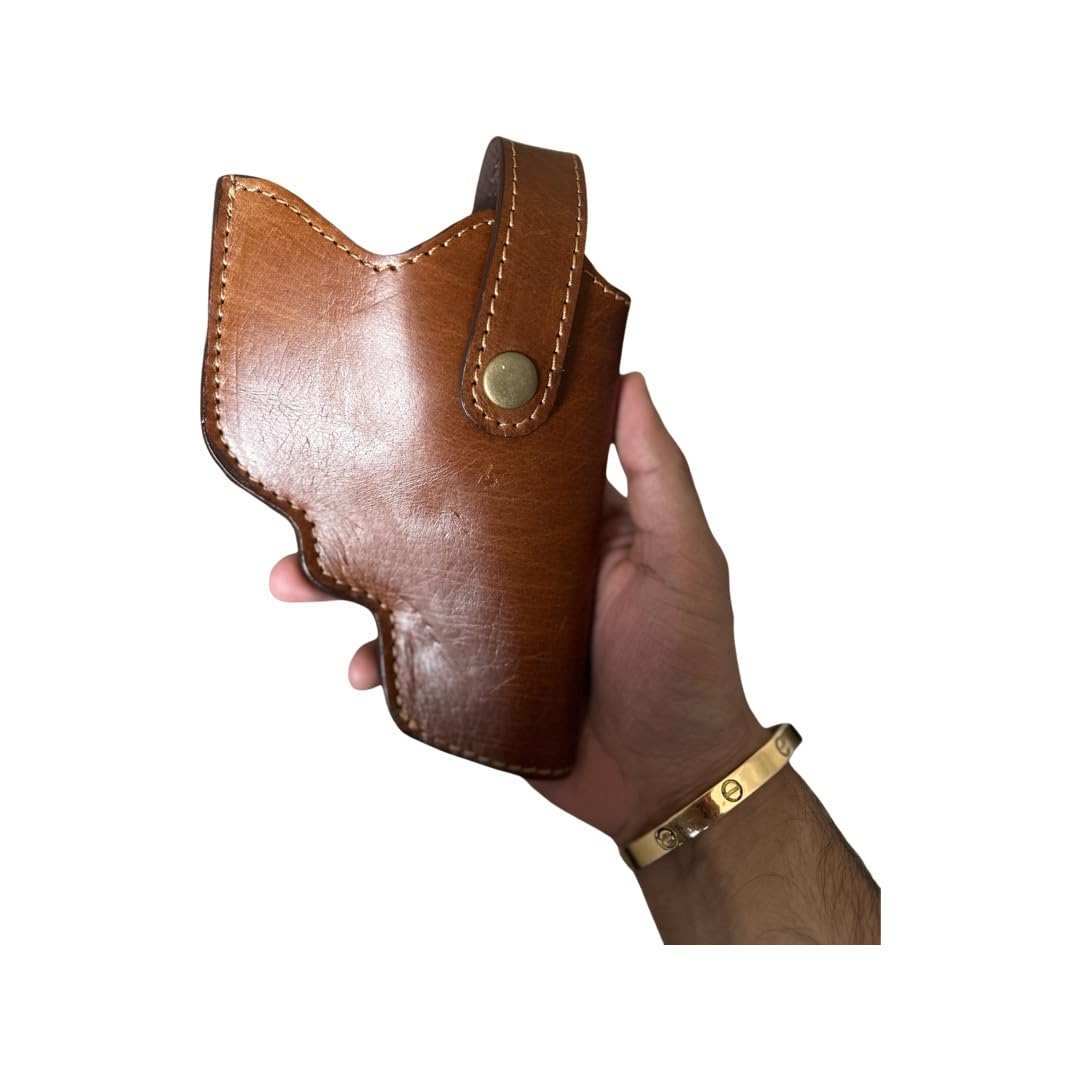 FIRMA WOLFF Stylish Holster Cover in Brown Leather for Co2 .177 Revol... Dan & Wesson Or Similar Size Revol.. Cover-image-8