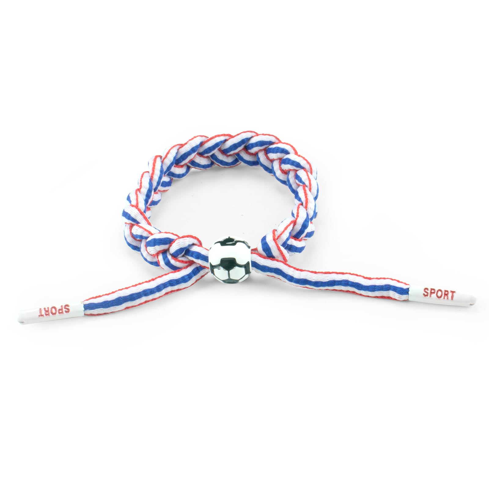 Soccer Braided Bracelet for Fans, England National Team Colors Sports Braideds, Adjustable Handmade Friendship Bracelet for Men Women, Game Day Accessory, Athletic Fan Gear, Soccer Lovers Gift