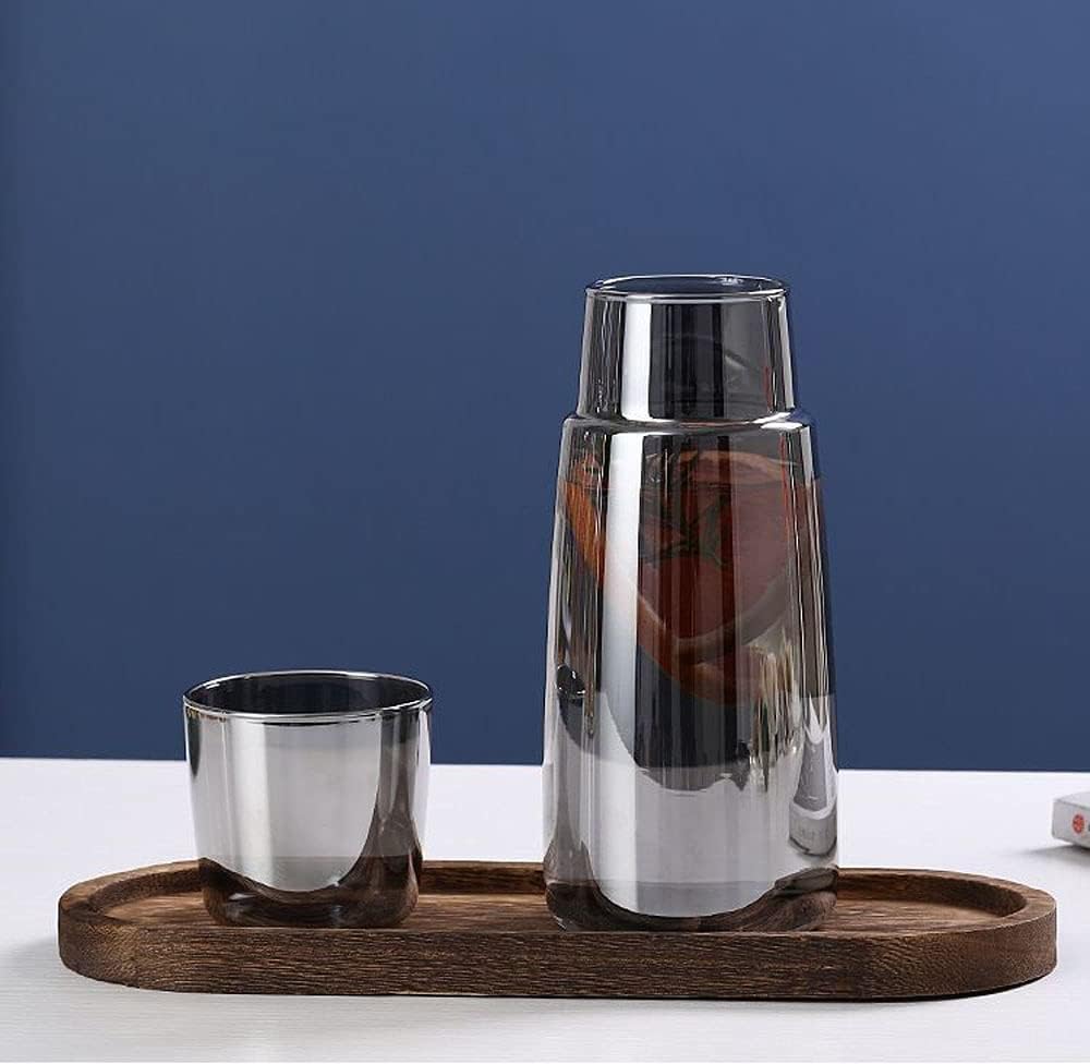Bedside Water Bottle, Carafe and Glass Set, Bedside Nighttime Water Bottle Jug and Mug Set, Bathroom Mouthwash Dispenser - Image 2
