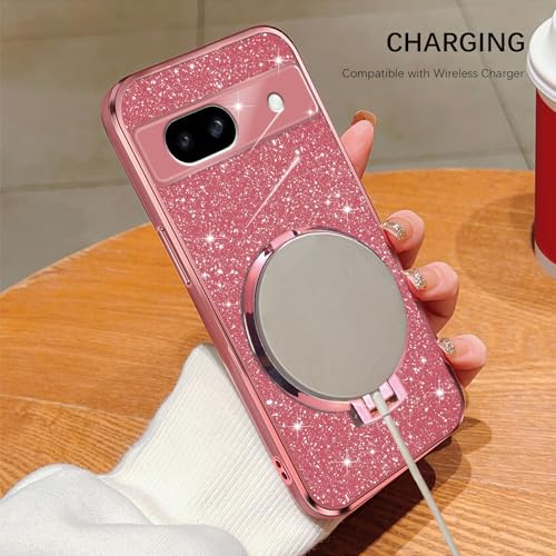 Coque Google Pixel 8a protection antichute et miroir or rose - 5