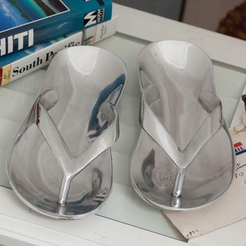 Cape Craftsmen 2 Silver Metal Flip Flop Trinket Jewelry Dish Tray Holders