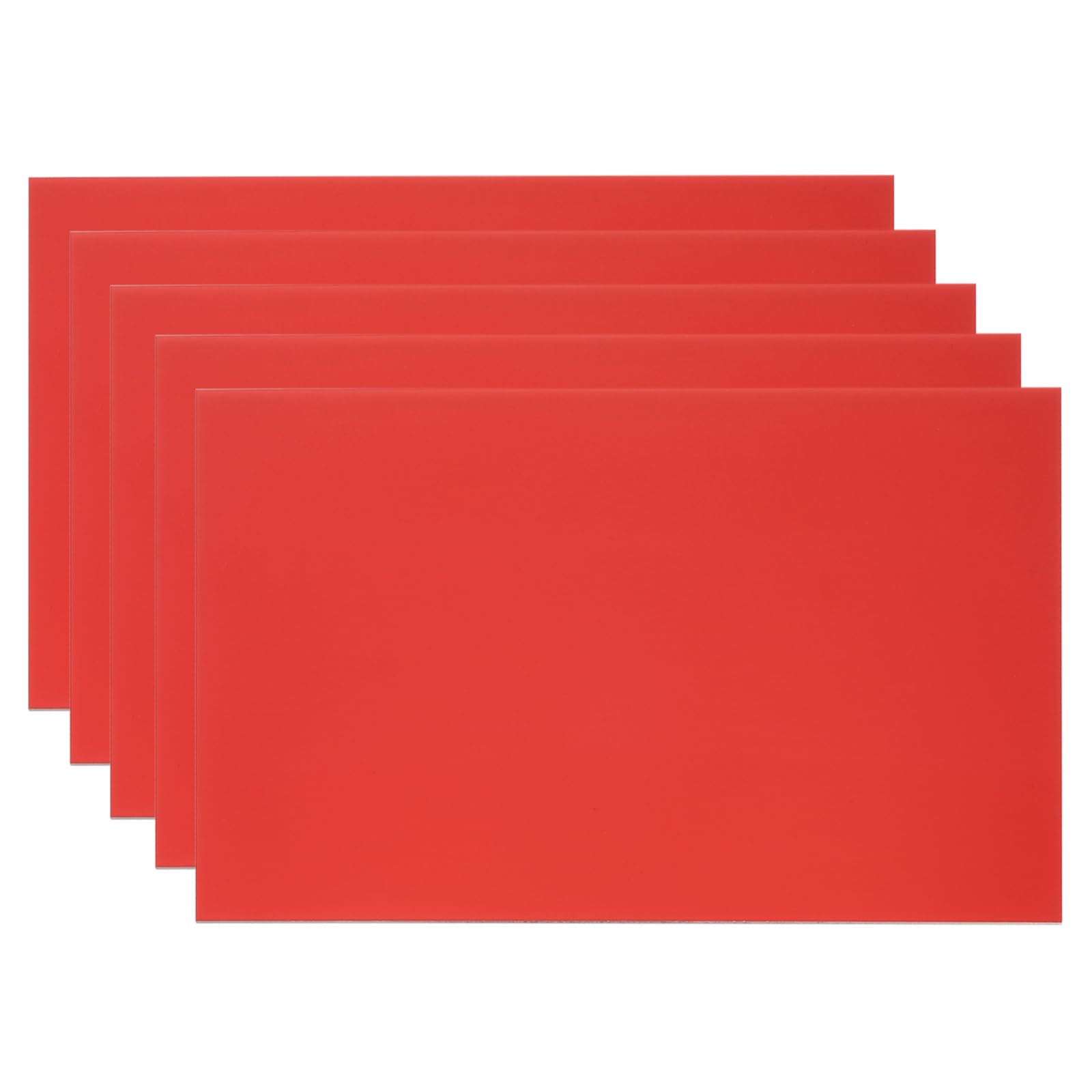 PATIKIL 6x10 Zoll Eloxierte Aluminiumblech, 5 Stück Laserplatten Gravurrohlinge 0,8MM Dünn Rechteck für Basteln DIY Haus Lasergravur, Rot