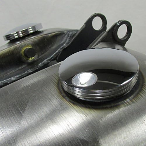 Billet Aluminum Chrome "Domed" Custom Machined Replacement Harley Gas Tank Caps for 1982-Later 2-Piece & Fat-Bob Tanks - SOLD AS A SET - Right Thread Vented & Left Thread Non-Vented - Chopper Bobber