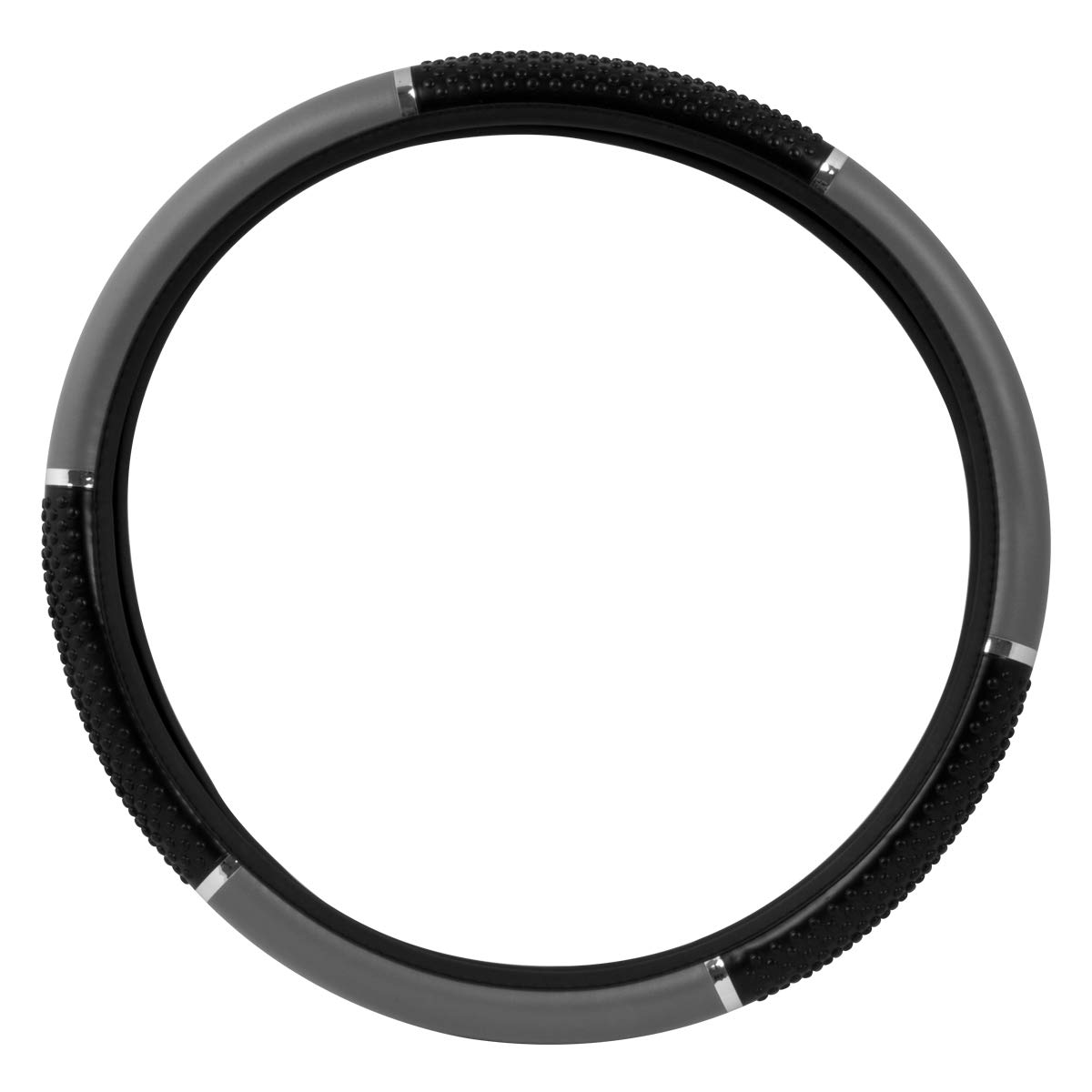 Photo 1 of GG Grand General 54047 18 Inches Steering Wheel Cover Gray w/Black Hand Grips Matte Gray