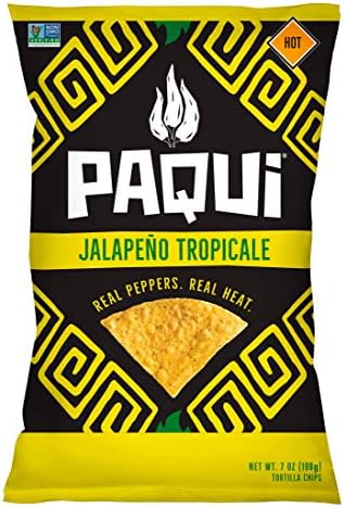 Paqui Jalapeno Tropicale Tortilla Chips, Gluten Free Chips, Non-GMO Chips, Flavored Tortilla Chips, 7 oz Grocery Sized Bag