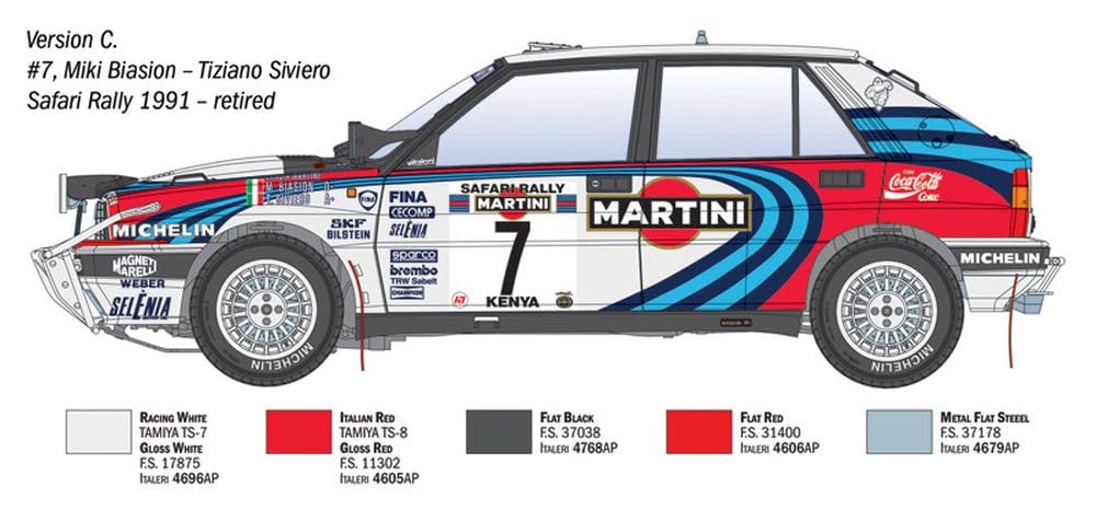 Italeri 4720 Lancia Delta Integrale Safari 16v, scala 1:12, Plastic Model Kit/Modello in plastica da montare