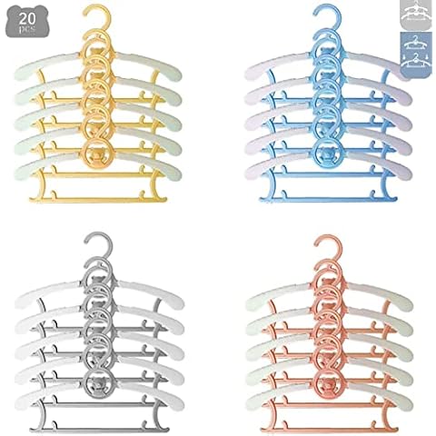 HGYZE Baby Nursery Closet Hangers, Ultra-Thin Non-Slip Laundry Infant Pant Hangers for Newborn Clothes - 20pcs Colorful Gifts - Adjustable Children Coat Hanger for Girl Boy Toddler Kids Child Cover