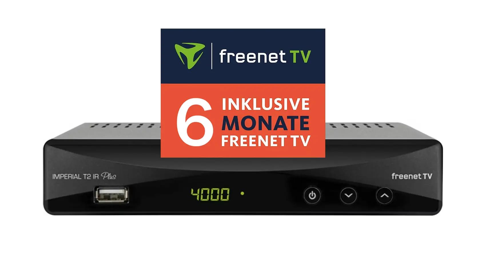Imperial T2 IR Plus – odbiornik DVB-T2 (odbiornik do telewizji antenowej, HDMI, SCART, funkcja nagrywania PVR, w zestawie 6 miesięcy freenet TV) – czarny