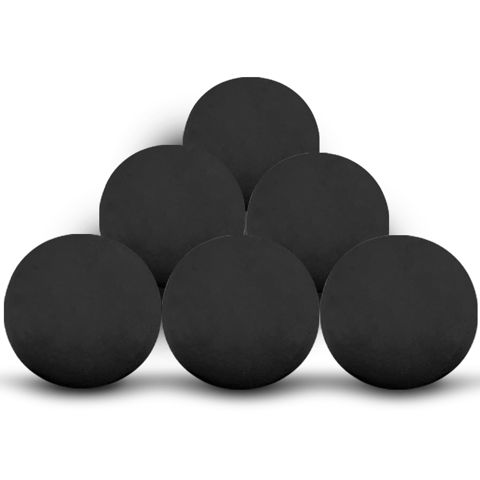 Zhenx Ceramic Fire Balls, 5 Inch, Set of 6 Round Fire Stones, for Indoor and Outdoor Fire Pits, Fire Bowls and Fireplaces, Black