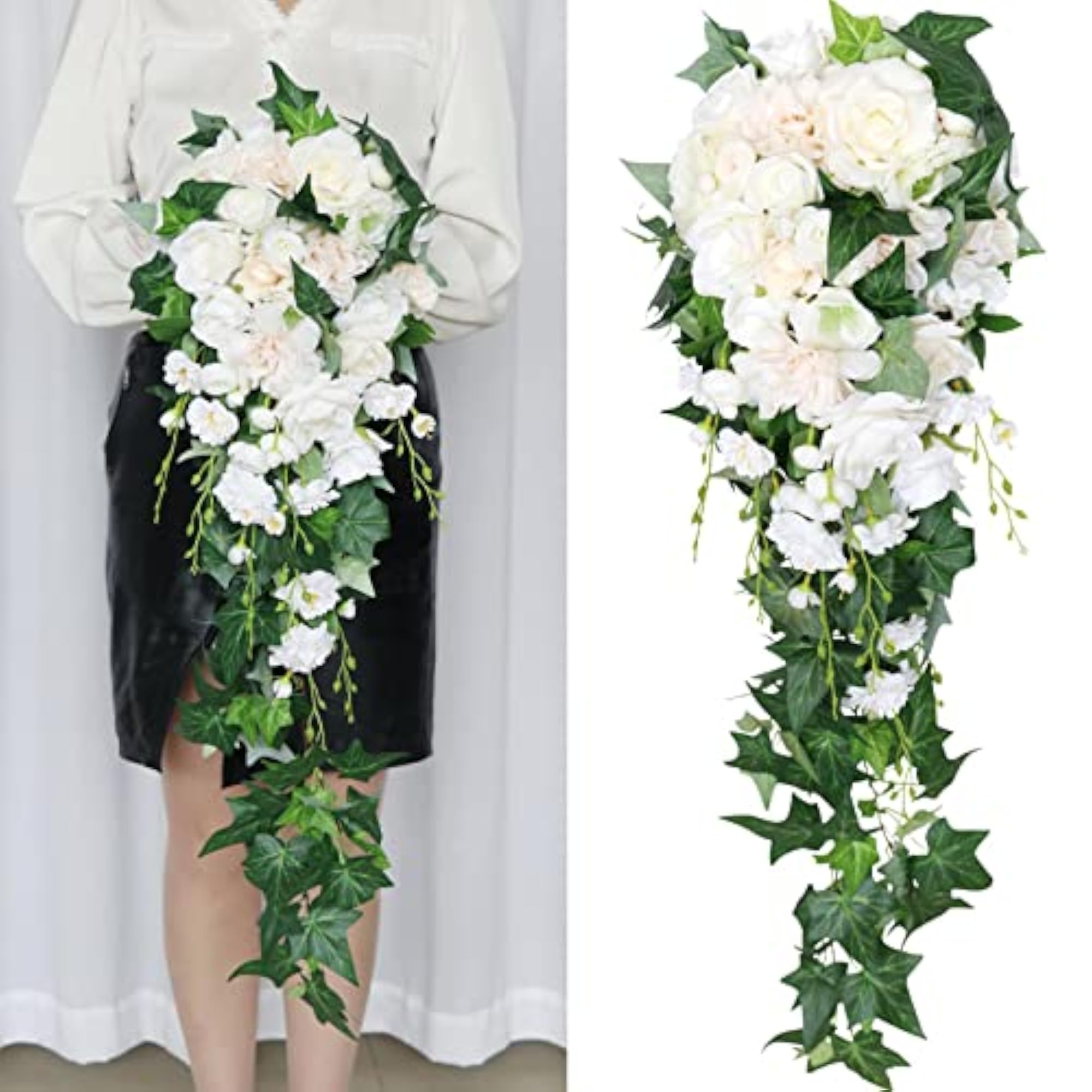 Cascading Wedding Bouquets Boho Rustic Artificial