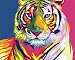 Paint by Number Kits for Adults Kids, Komking DIY Paint by Numbers for Beginner on Canvas Painting, Colorful Tiger 16x20inch
