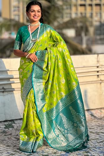 Image of SGF11- Women's Kanjivaram Woven Soft Silk Saree With Blouse Piece