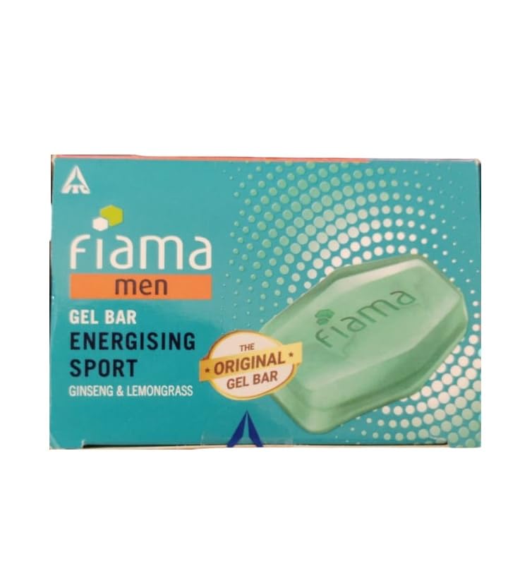 Image of Fiama Men Energizing Sport Gel Bar With Ginseng & Lemongrass, 125 gm (Pack of 3)