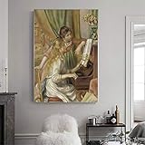  Pierre Auguste Renoir Peinture Classique Toile Filles au Piano Imprimer Art Affiches Impressions Mur Art Décor À La Maison Photo 30x50cm Sans Cadre