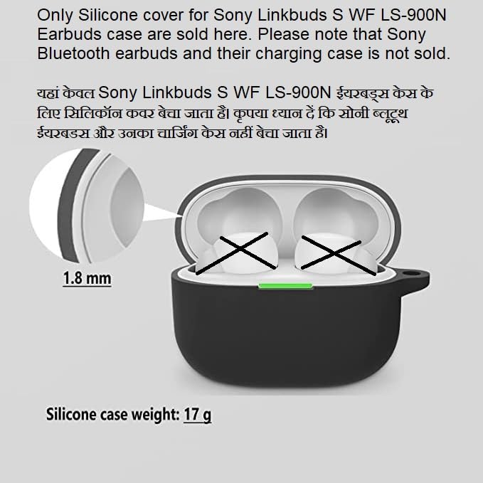 Image of Silicone Cover Compatible for Sony Linkbuds S WF-LS900N Bluetooth Earbuds case - Shockproof, Anti-Slip Sony linkbud s case (Earbuds and Charging Cover not Included) (Black)
