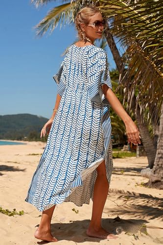 Image of Women Beachwear Long Beach Coverups Kaftan Casual Caftan Dress