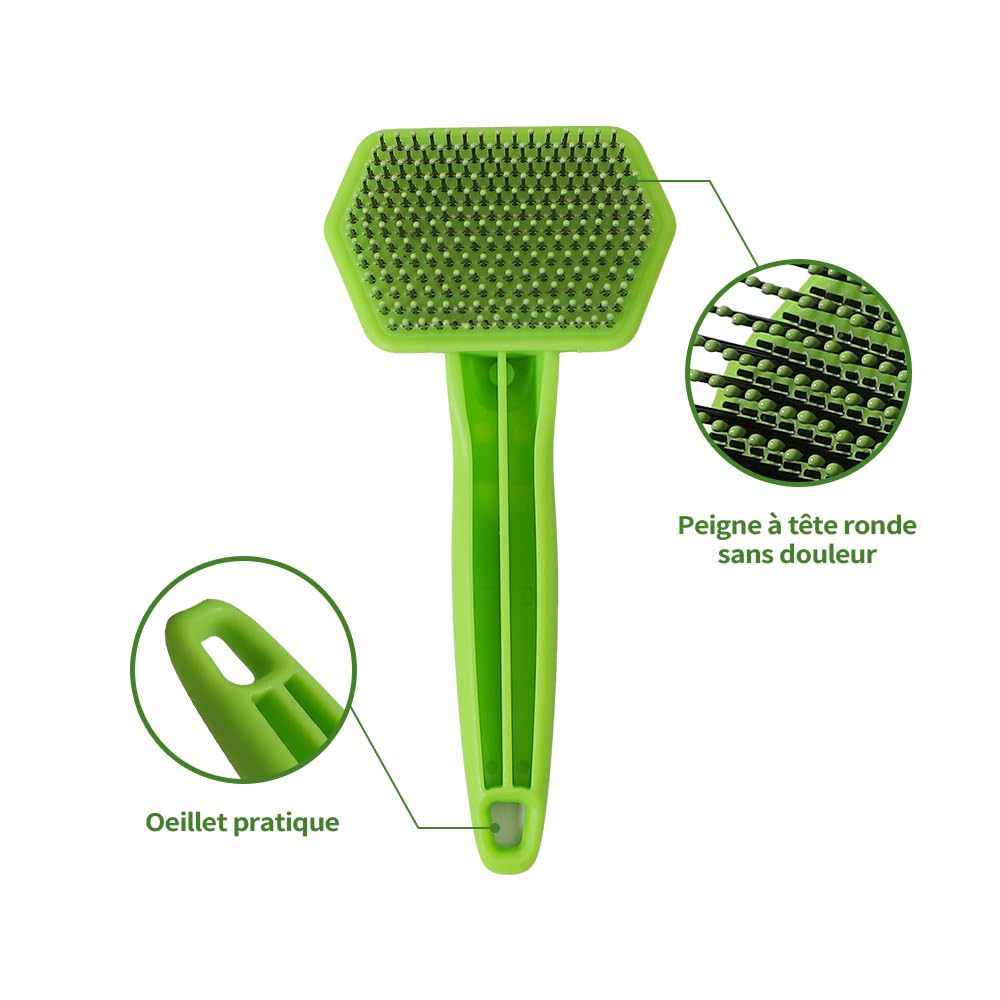 Kit Toilettage 6 en 1 Chat Chien - Brosses Démêlantes Poils Longs et Courts - Coupe-Griffes & Lime Acier Inoxydable - Sac de Rangement Inclus