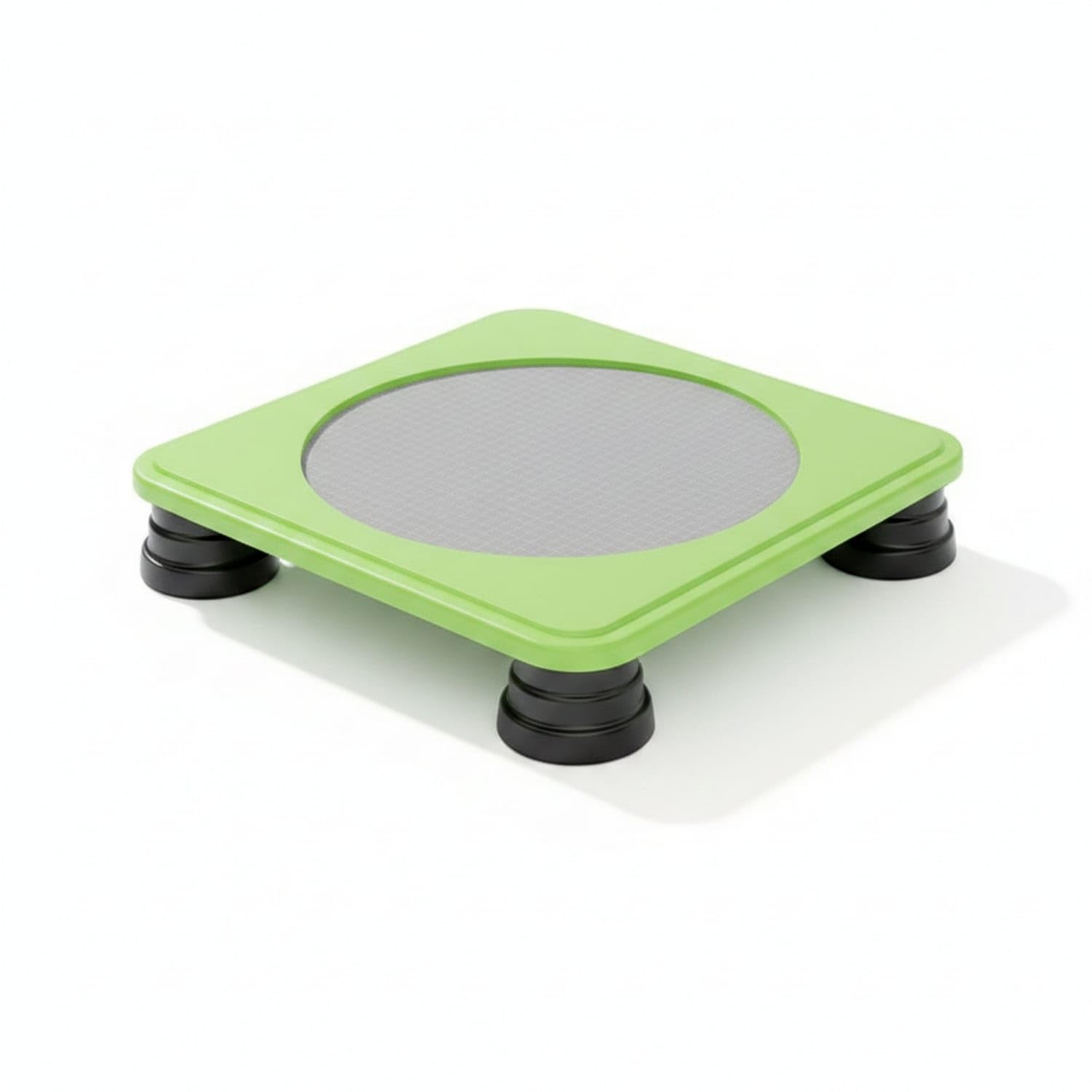 Low-Lying Square Trampoline Rounded Corners Mini Fitness Trampoline Circular Mat Sports Equipment Shock-Absorbing, Green-image-14