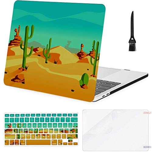 Laptop Case Beautiful Western Desert Landscape Sky Rock Plastic Hard Shell Compatible Mac Air 11 Pro 13 15 Case Protection Keyboard Cover Screen Protector Keyboard Cleaning Brush