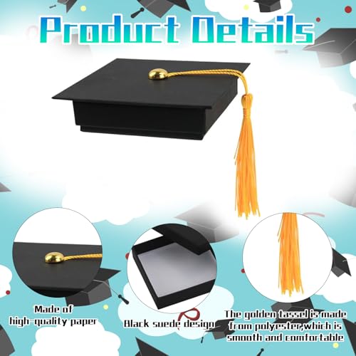 BbiuRer 3 Stück Graduation Deko, Faltfreie Direkte Verwendung, Abschluss Geschenk Schüler, Graduation Hat, Abschluss Geschenk, Geschenkbox Für Abschlussfeiern Verpacken Süßigkeiten Schokolade